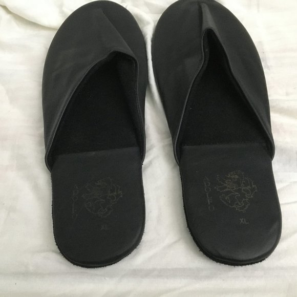 Adolfo Black Leather Men's Slides with Case - Picture 2 of 6
